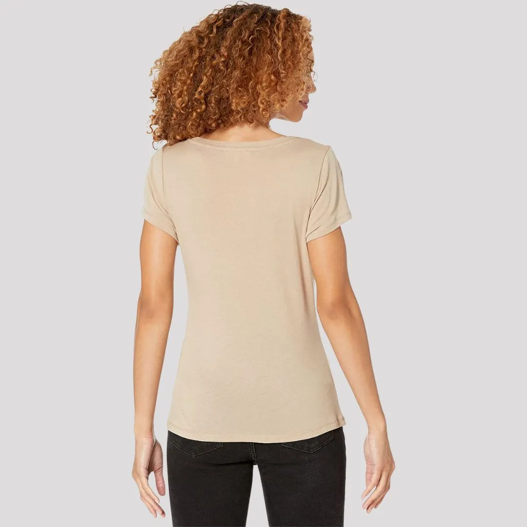 Andie V-Neck Tee (Latte)