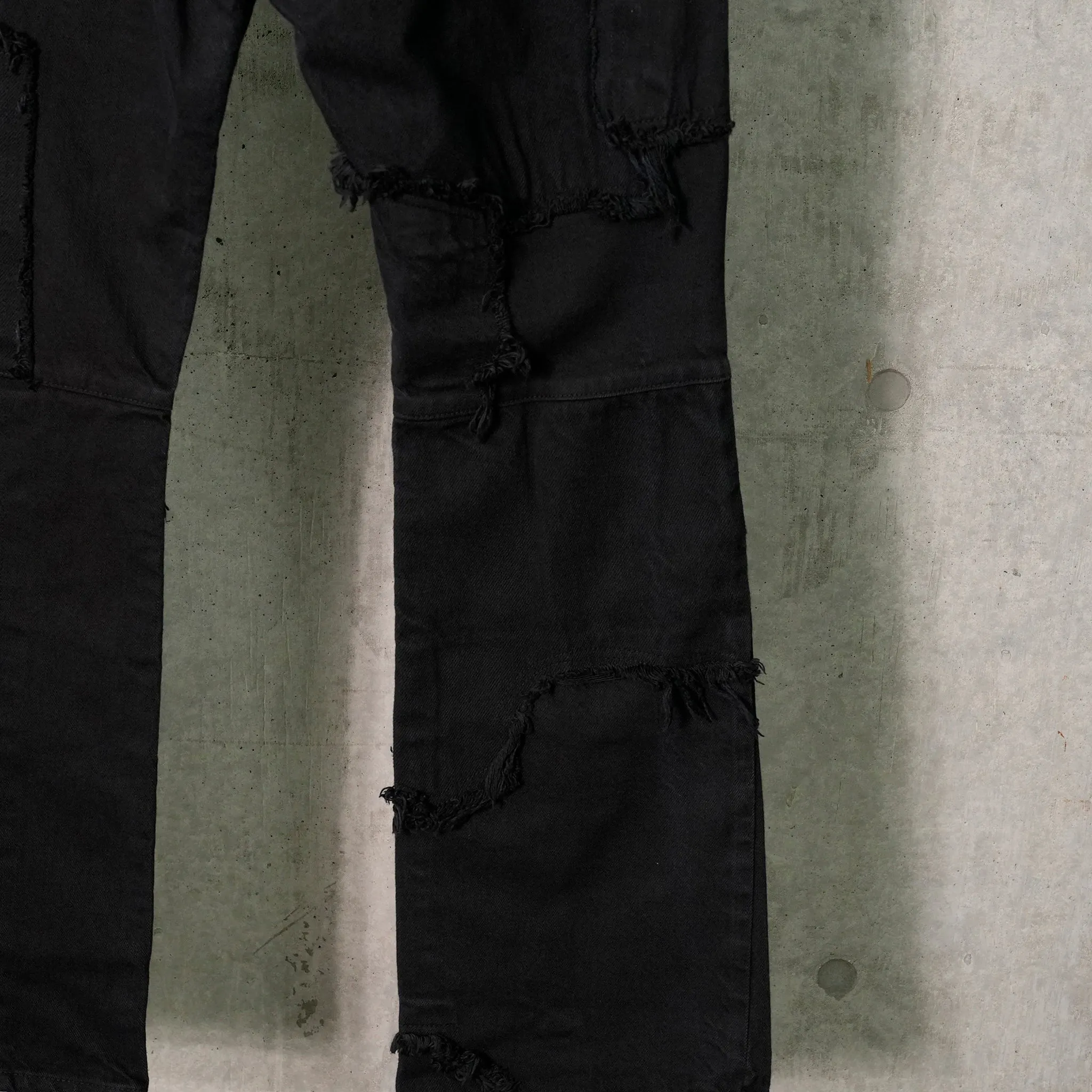 BOOTCUT SCRAP DENIM BLACK / BLACK