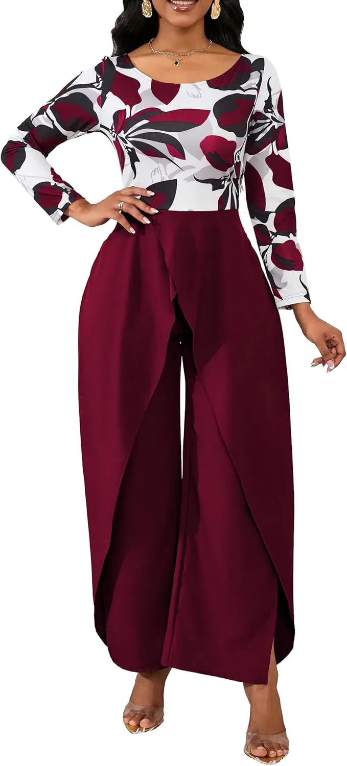 Casua Jumpsuit for Women Sexy Hight Waist Straight Long Pants Wide Leg Pants Womens One Piece Outfits