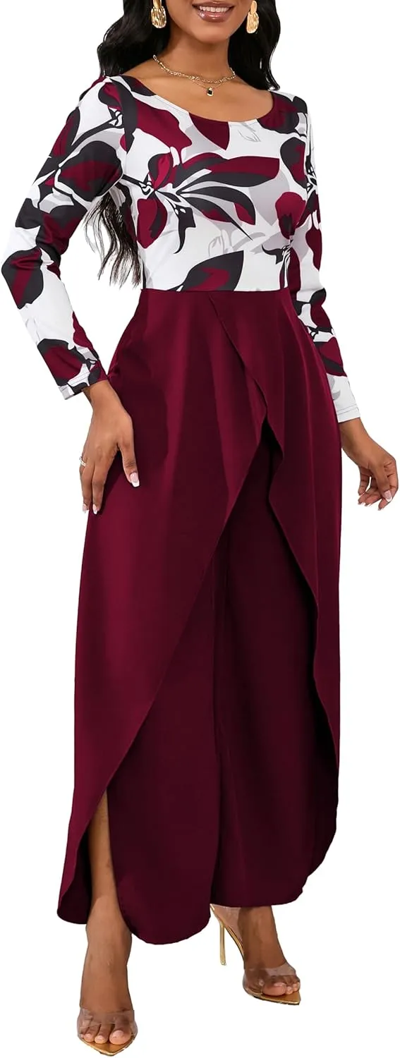 Casua Jumpsuit for Women Sexy Hight Waist Straight Long Pants Wide Leg Pants Womens One Piece Outfits