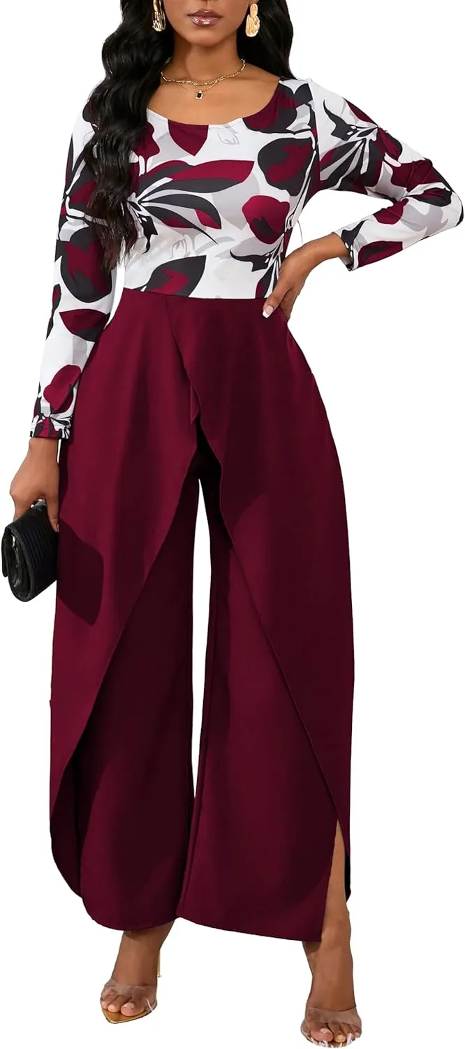 Casua Jumpsuit for Women Sexy Hight Waist Straight Long Pants Wide Leg Pants Womens One Piece Outfits