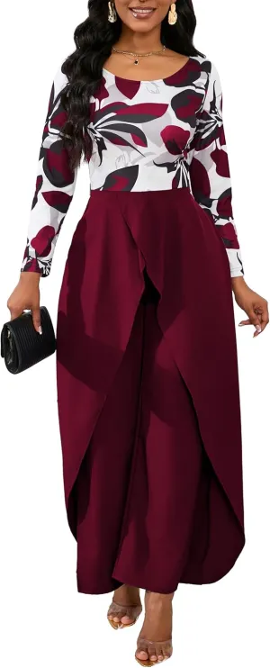 Casua Jumpsuit for Women Sexy Hight Waist Straight Long Pants Wide Leg Pants Womens One Piece Outfits