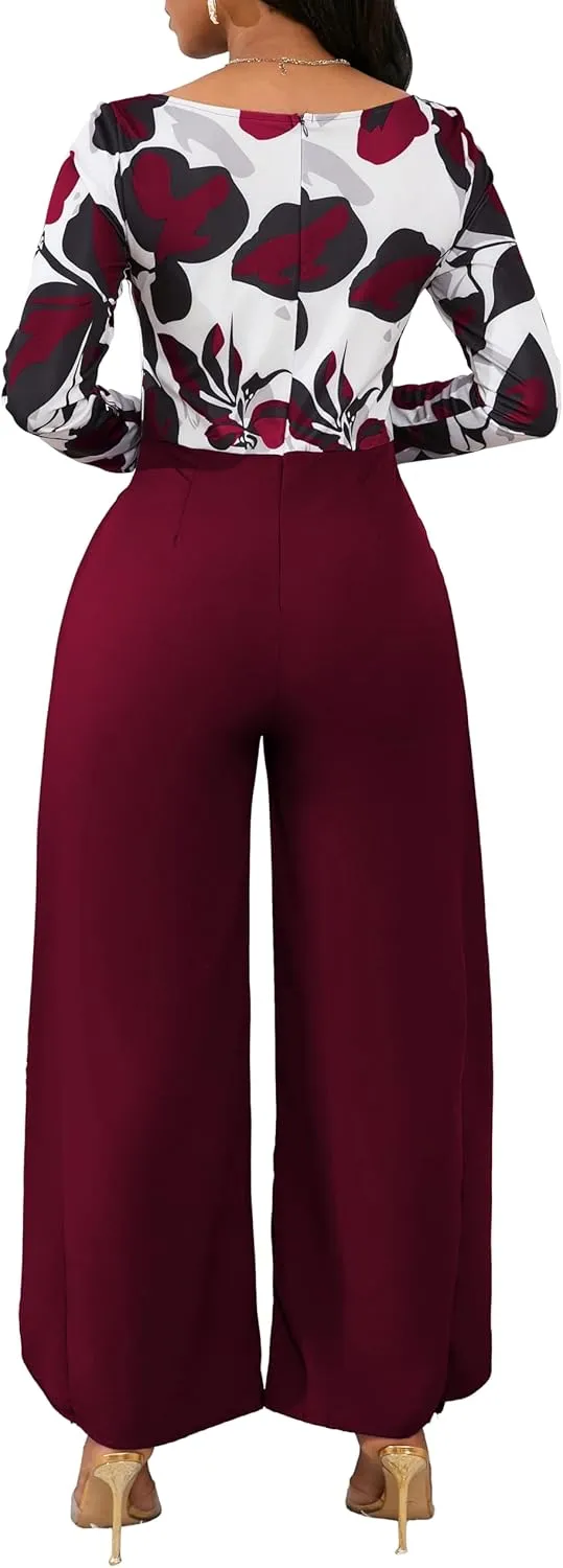 Casua Jumpsuit for Women Sexy Hight Waist Straight Long Pants Wide Leg Pants Womens One Piece Outfits