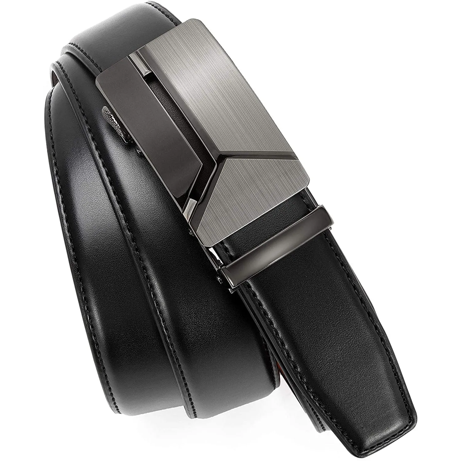 Chaoren Leather Ratchet Dress  Belt | with Automatic Slide | Modern Y-type Buckle - Suit Belt