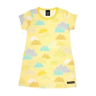 Cloud Short Sleeve Dress - Light Lemon
