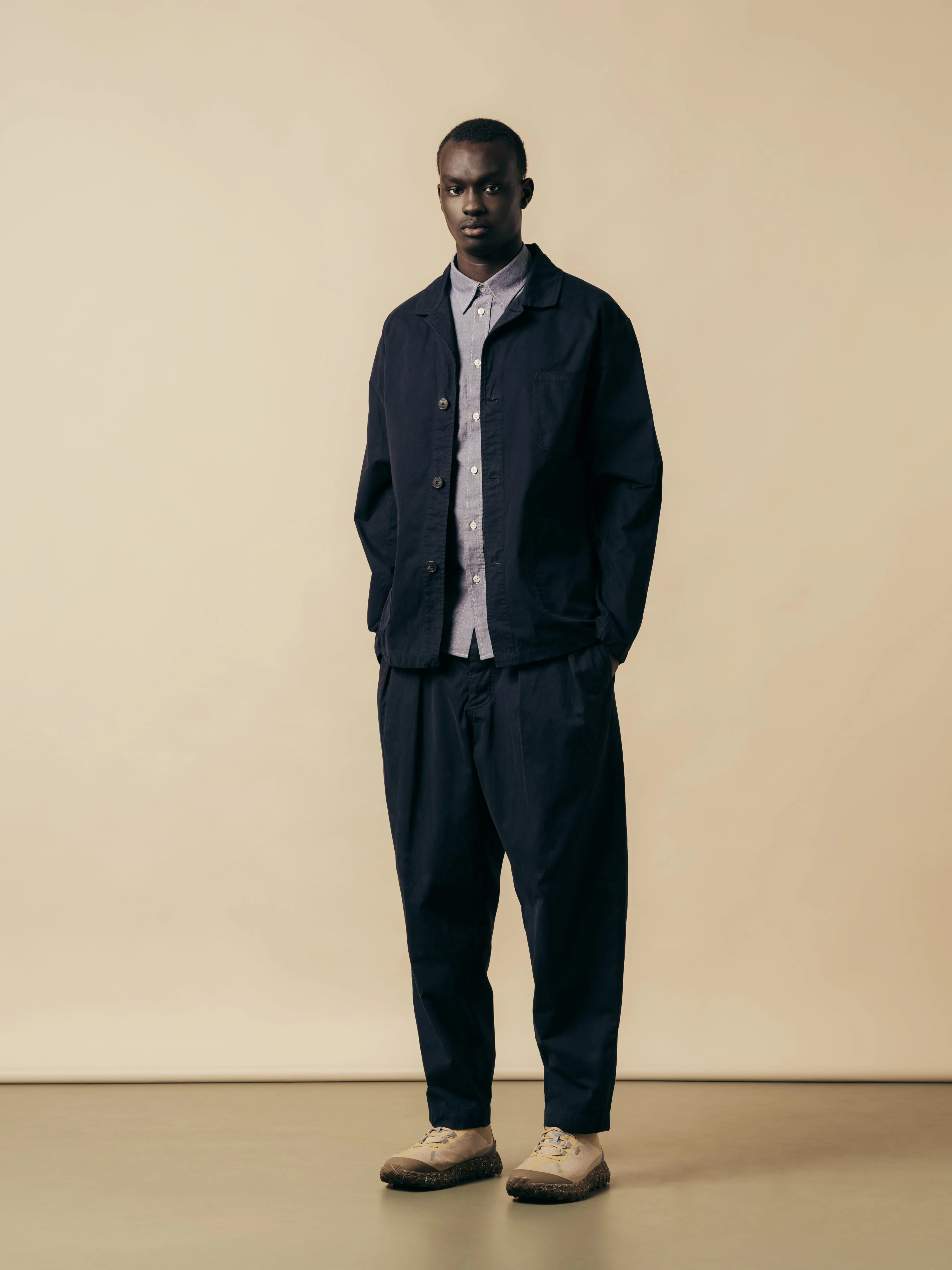 Clyde Pant In Navy Cotton Twill