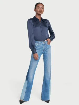 Frame Denim - Le High Flare Diagonal Block in Kingsley
