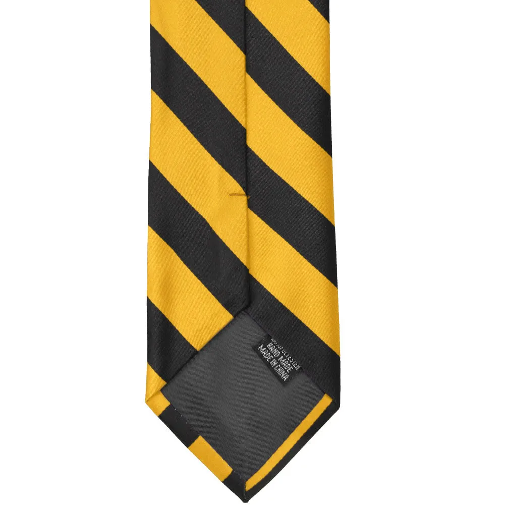 Golden Yellow and Black Striped Tie