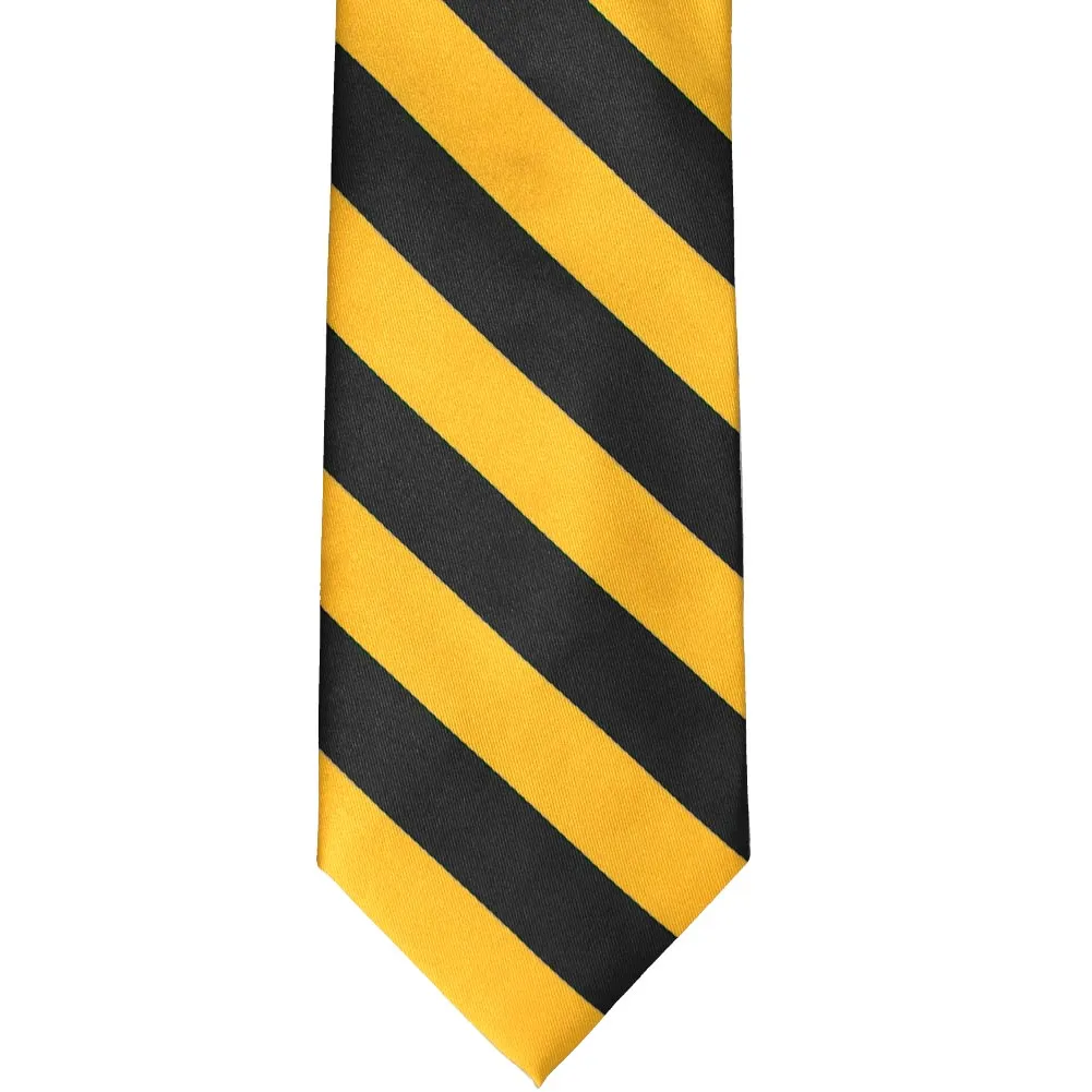Golden Yellow and Black Striped Tie