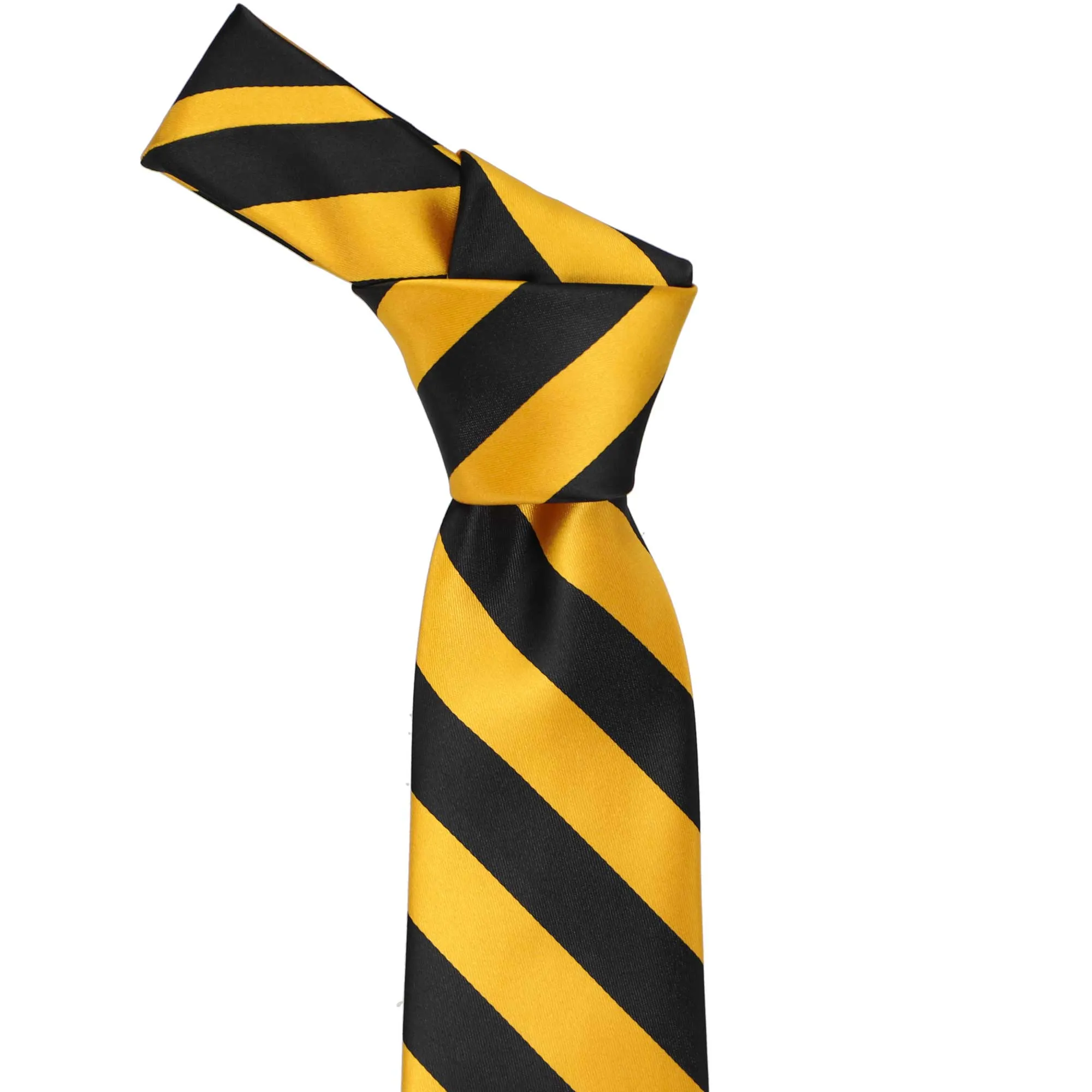 Golden Yellow and Black Striped Tie
