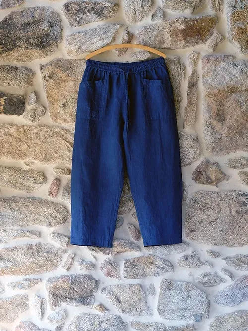 Hemp Easy Trousers | Organic Indigo Hand-dyed