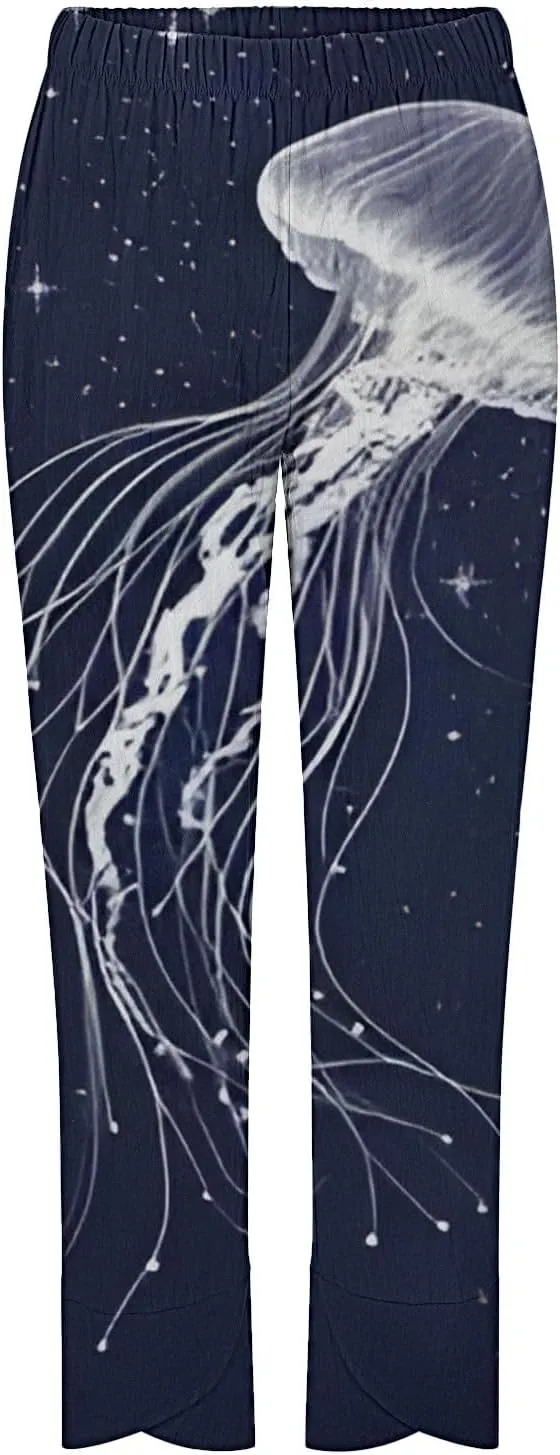 Japanese Wige Leg Pants for Women Artist Linen Pants Womens Pants Summer Baggy Cropped Trouser with