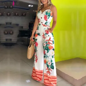 Joskaa Lslaica Jumpsuits Women Printed sling piece trousers fashion trend elegant loose comfortable jumpsuit autumn female