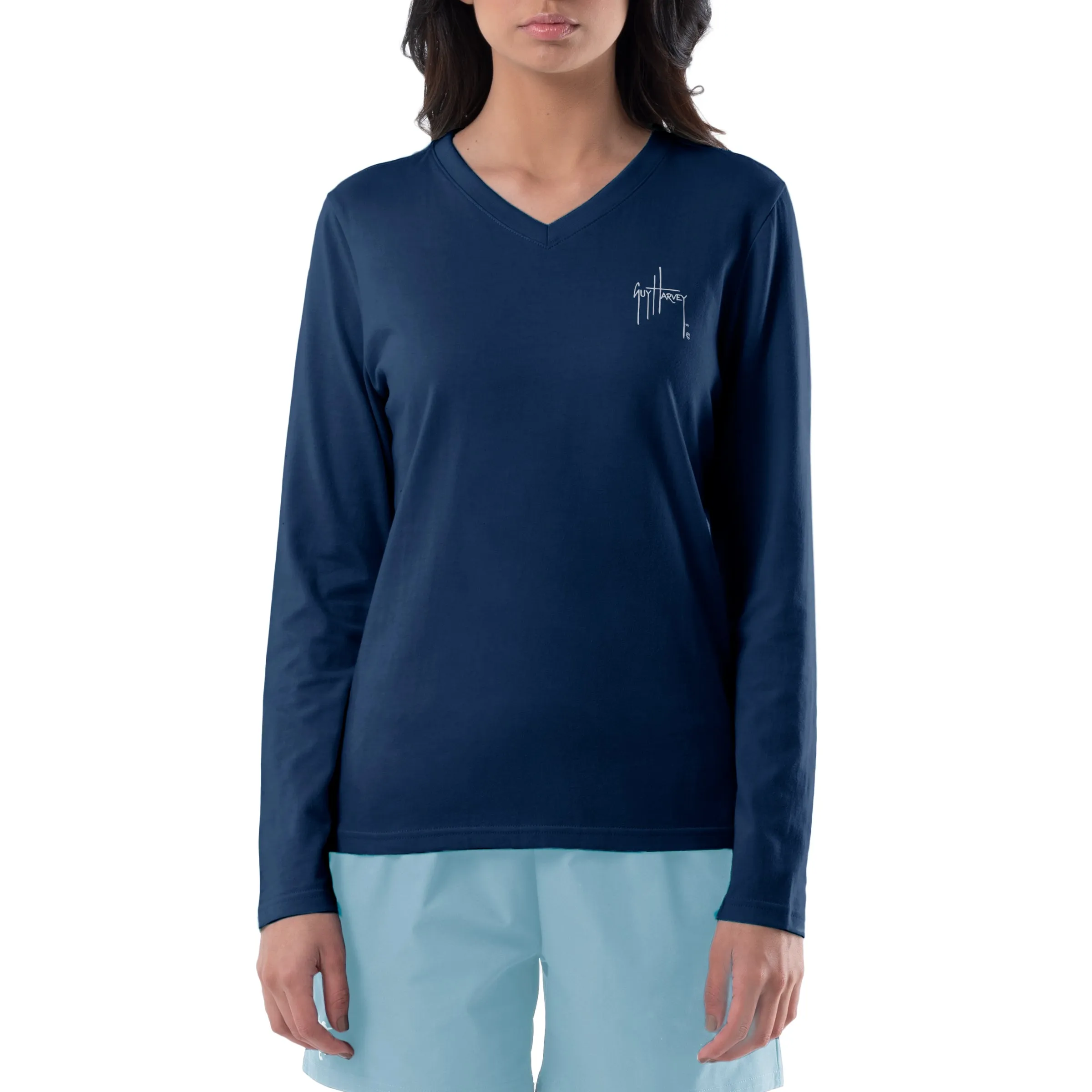 Ladies Mahi Peace Long Sleeve V-Neck T-Shirt