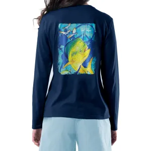Ladies Mahi Peace Long Sleeve V-Neck T-Shirt