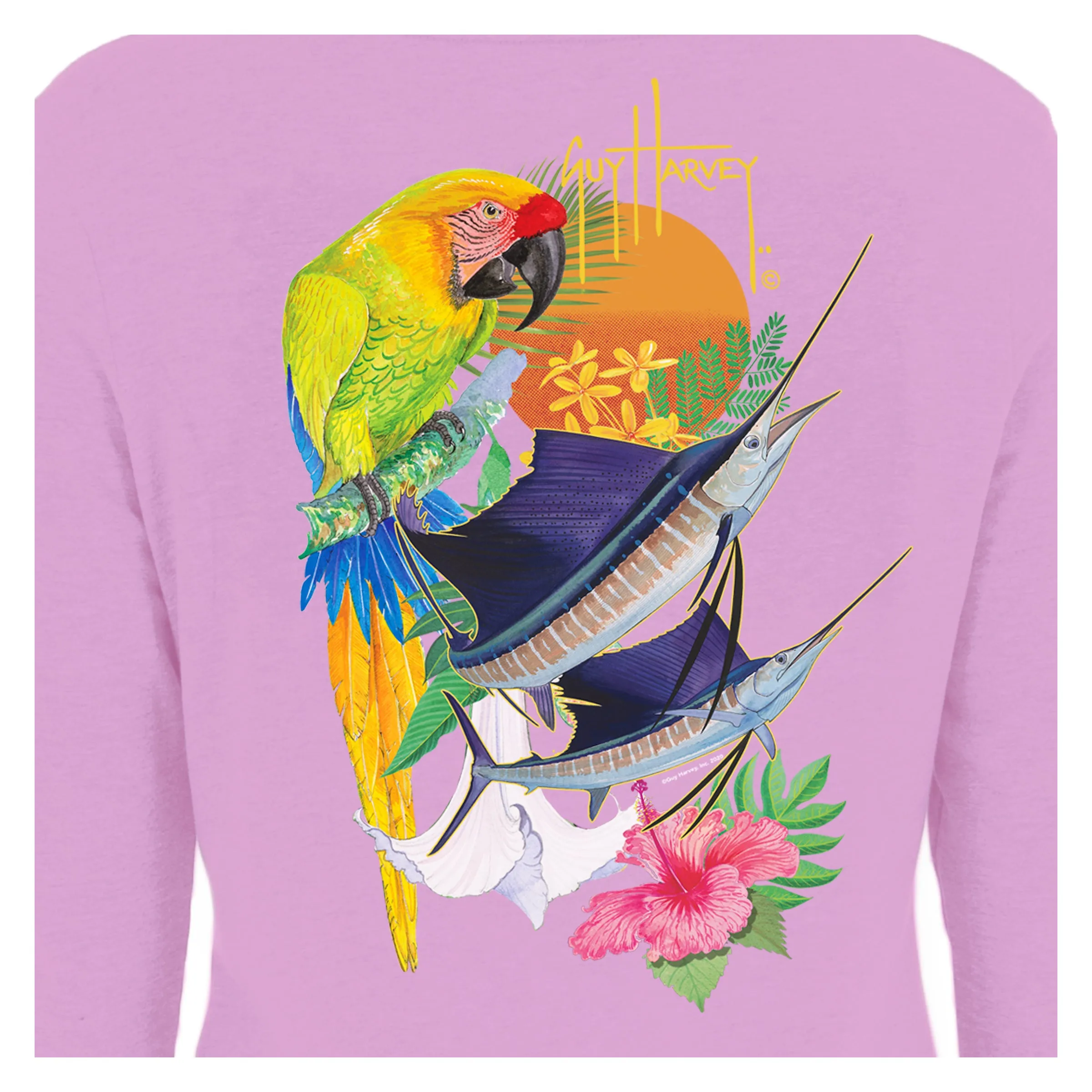 Ladies Sunset Long Sleeve Purple T-Shirt