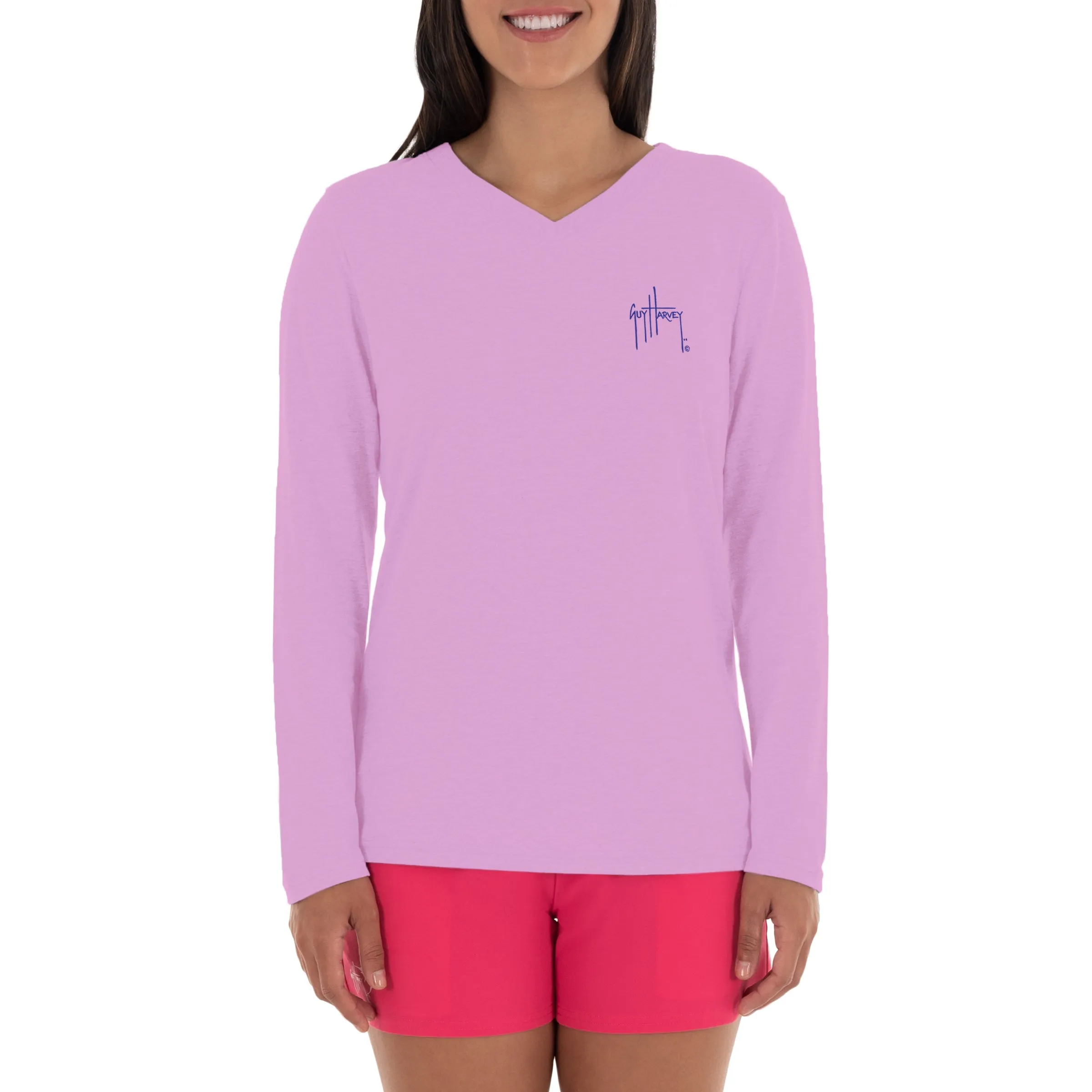 Ladies Sunset Long Sleeve Purple T-Shirt