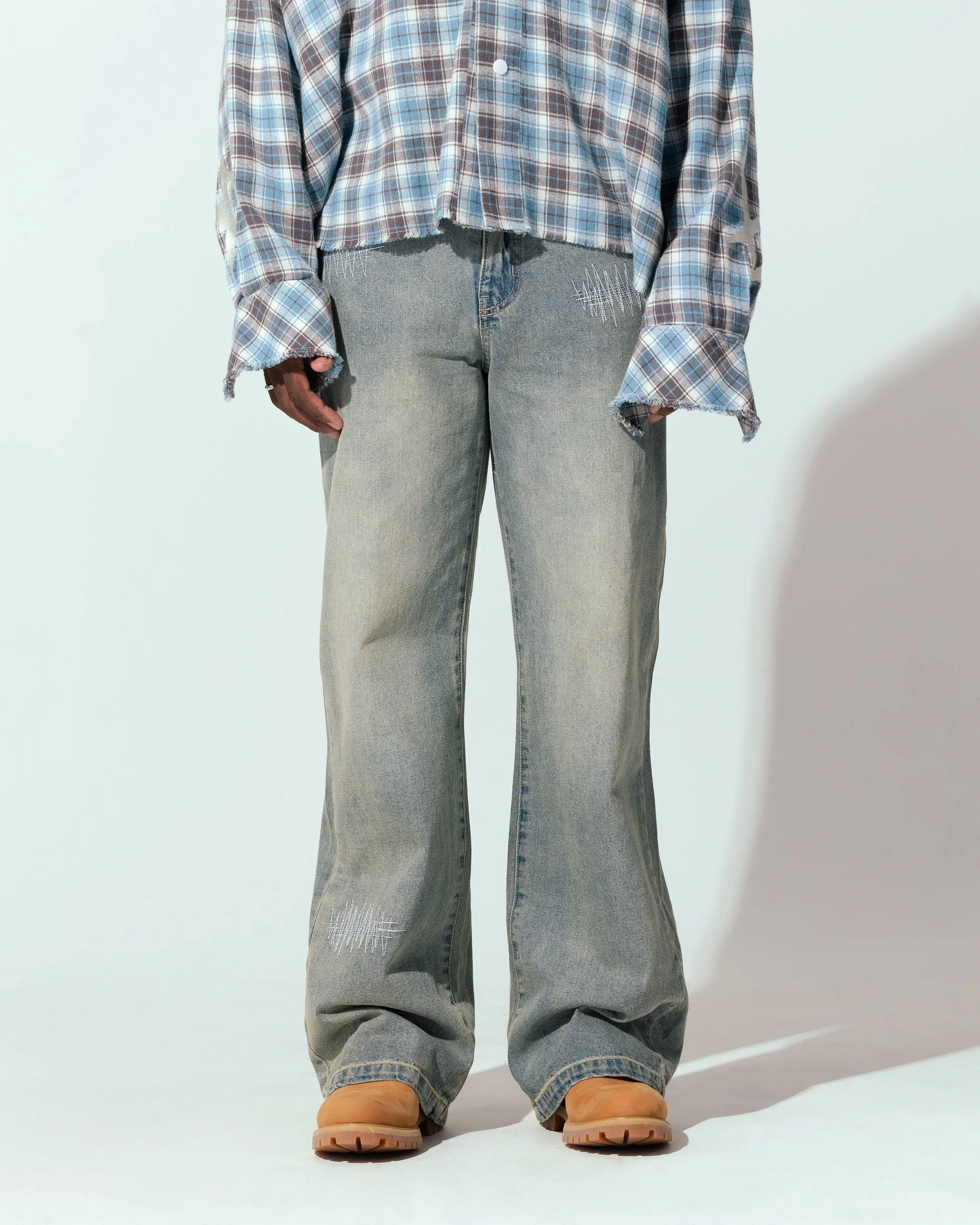 Loiter 444 Bootcut Jeans Washed Blue