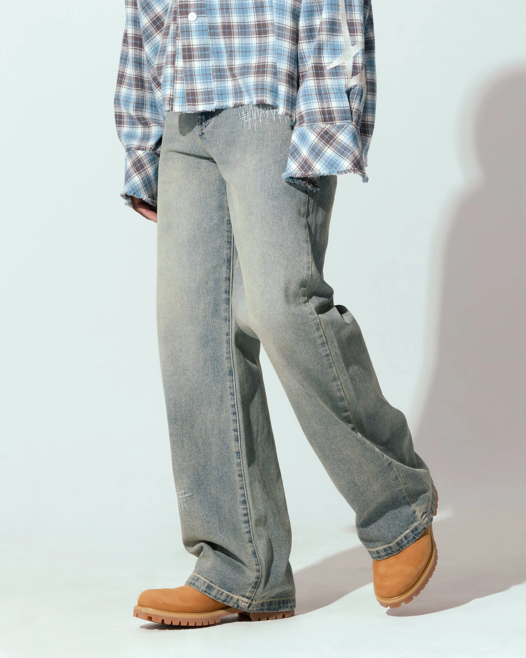 Loiter 444 Bootcut Jeans Washed Blue
