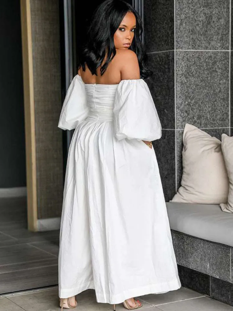 Long Sleeves Off Shoulder Loose Jumpsuits