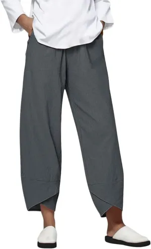 Loose Women Straight Summer Pants High Casual Waist Long Solid Cotton Pants Womens High Waist White