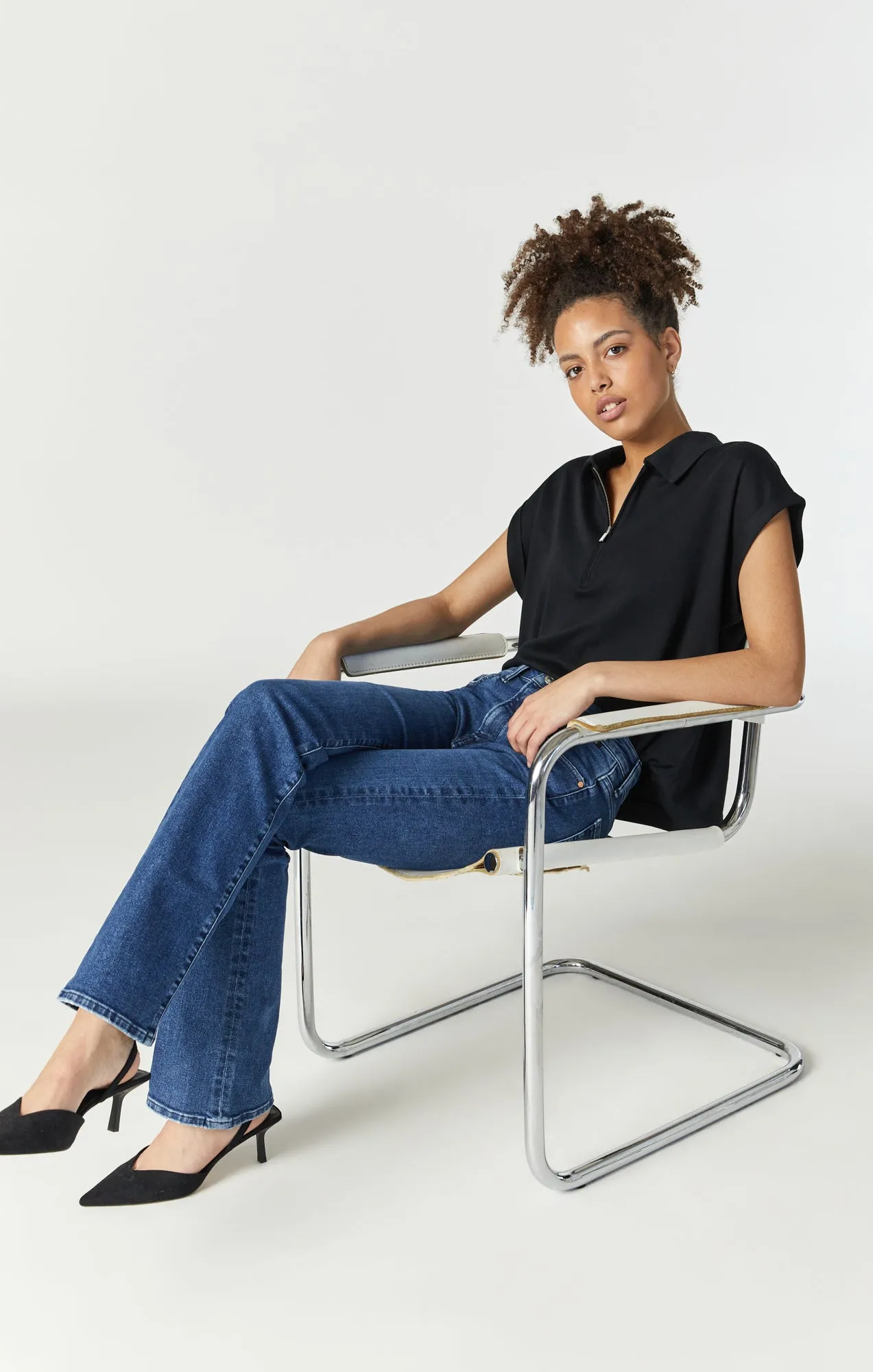 MARIA FLARE JEANS IN MID FLEX BLUE