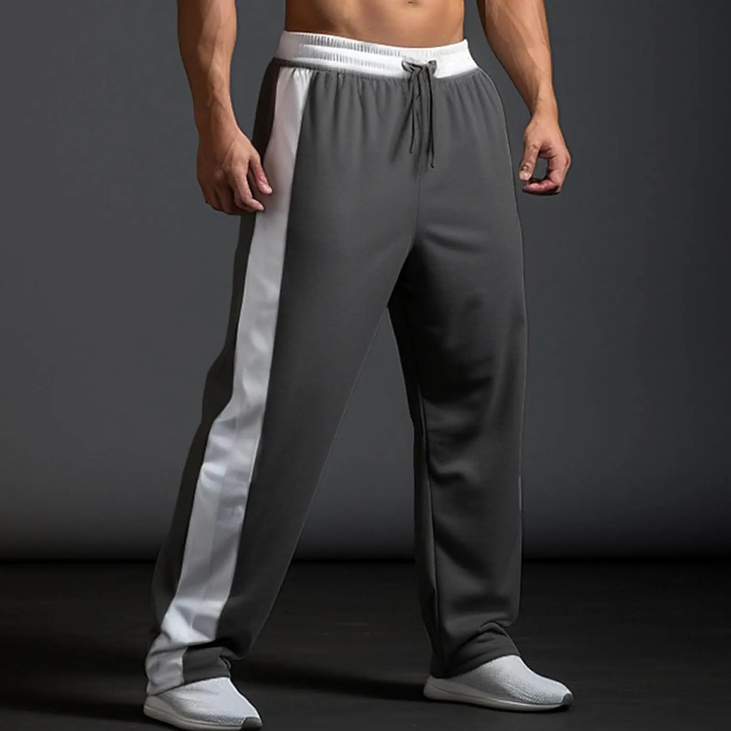 Men's Athletic Gym Workout Open Bottom Sweatpants Hip Hop Slim Fit Track Pants Workout Running Stylish Men's Joggers