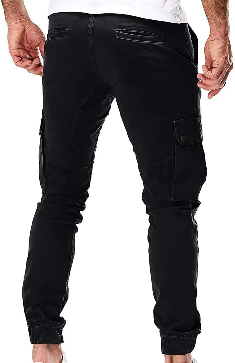 Mens Cargo Pants Vintage Joggers Slim Fit Stretch Sweatpants Trendy Streetwear Tactical Trousers with Multi Pockets