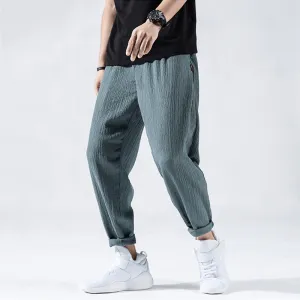 Men's Relaxed Fit Casual Trousers: Breathable Cotton
