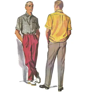 PDF - 1950s Pattern, Men's Slacks, Pants, Trousers & Shirt -  Chest 38” (96.5cm) - Instantly  Print at Home