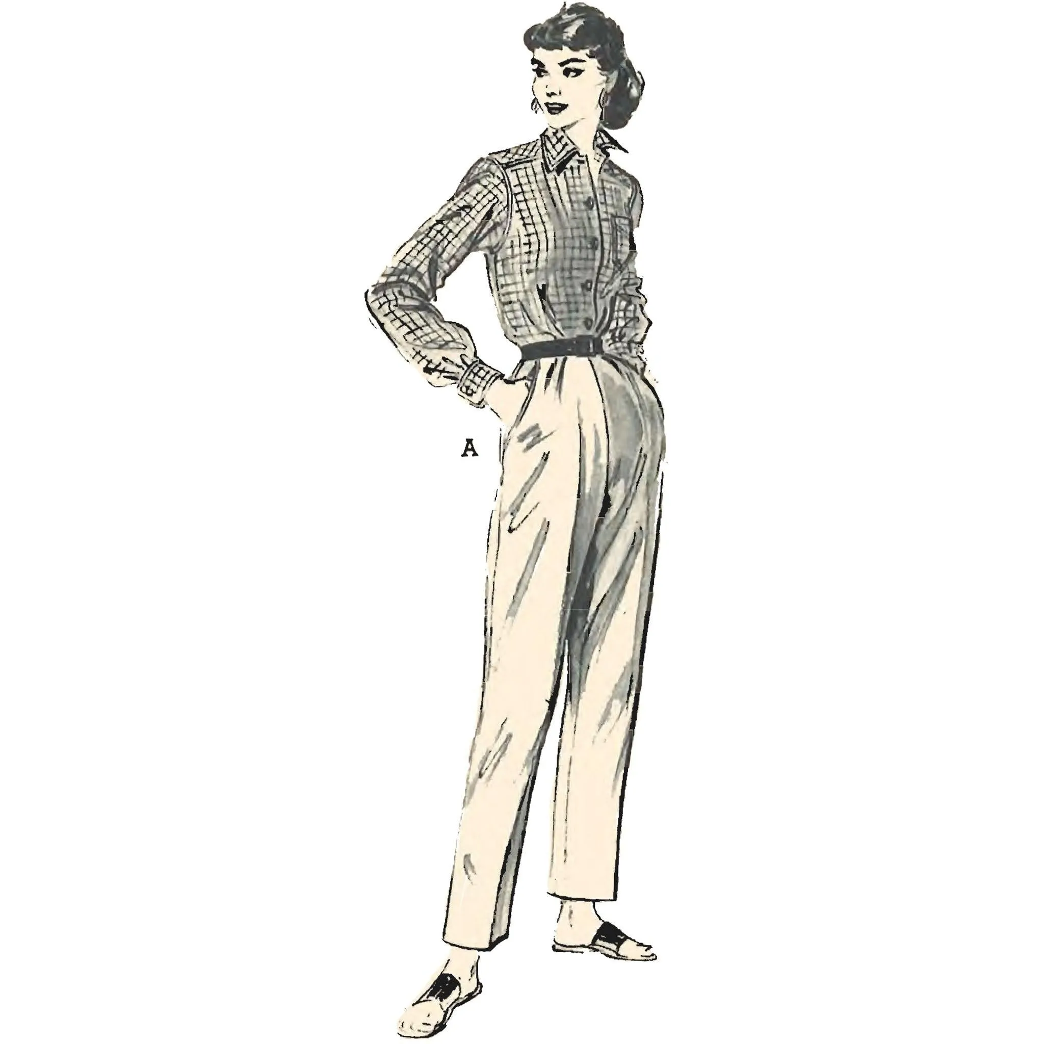 PDF - 1950s Pattern, Women's Slacks, Pants - Multi-sizes - Download