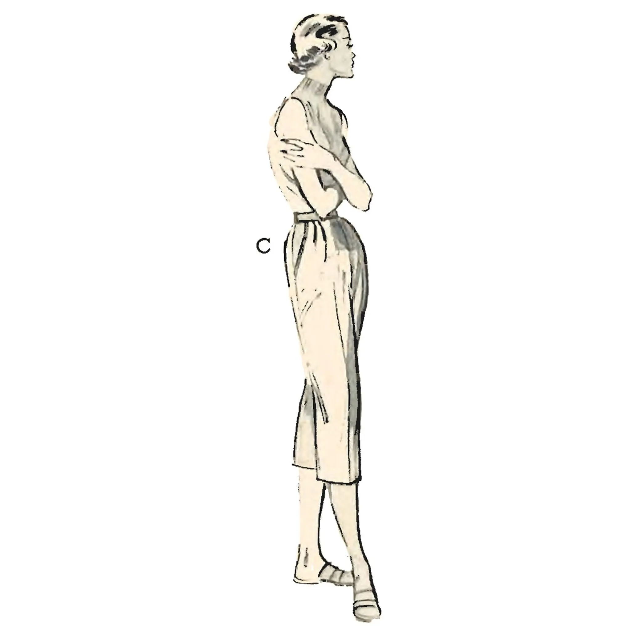 PDF - 1950s Pattern, Women's Slacks, Pants - Multi-sizes - Download