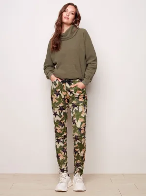 Printed Crinkle Suede Jogger [Moss-C5226R]