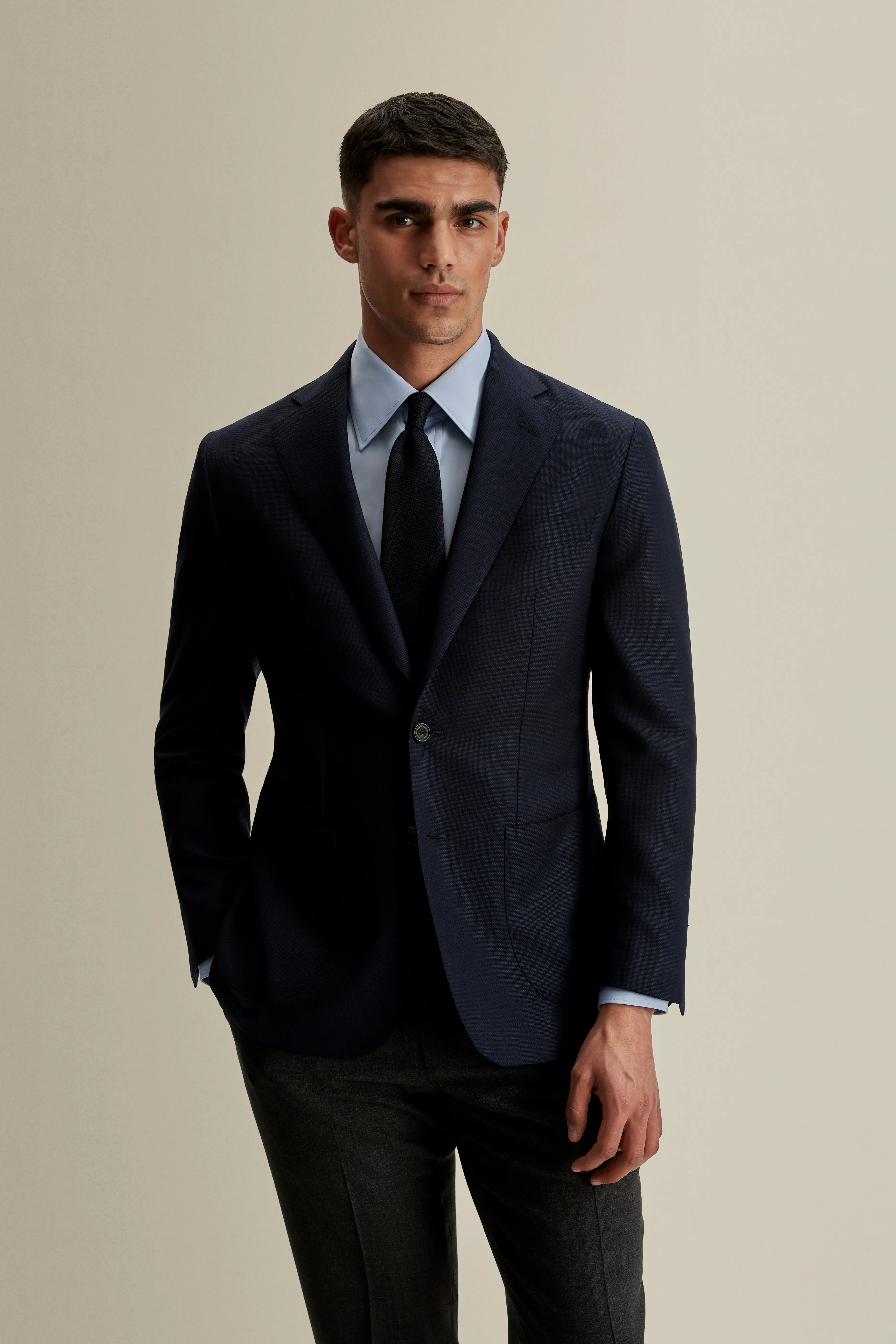 Single Breasted Wool Hopsack Jacket