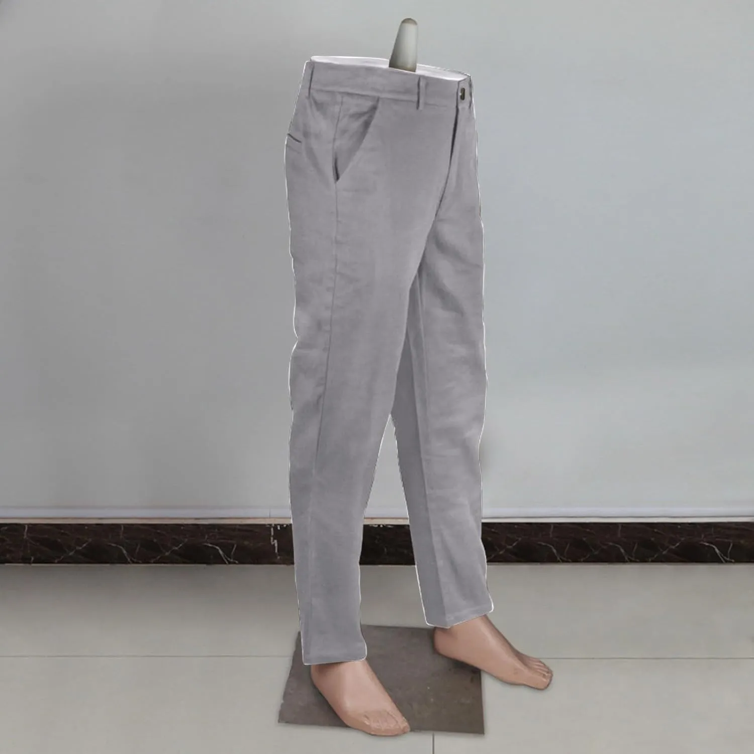 Sinzelimin Men's Suit Pants Fashion Solid Button Zipper Closure Slim Fit Comfy Business Casual Trouser Full Length Sweatpant
