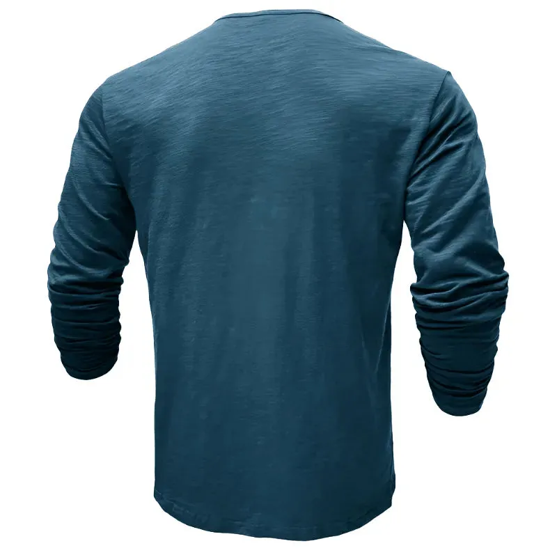 Smart Casual Half Button Long Sleeve Top