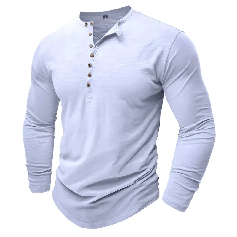 Smart Casual Half Button Long Sleeve Top