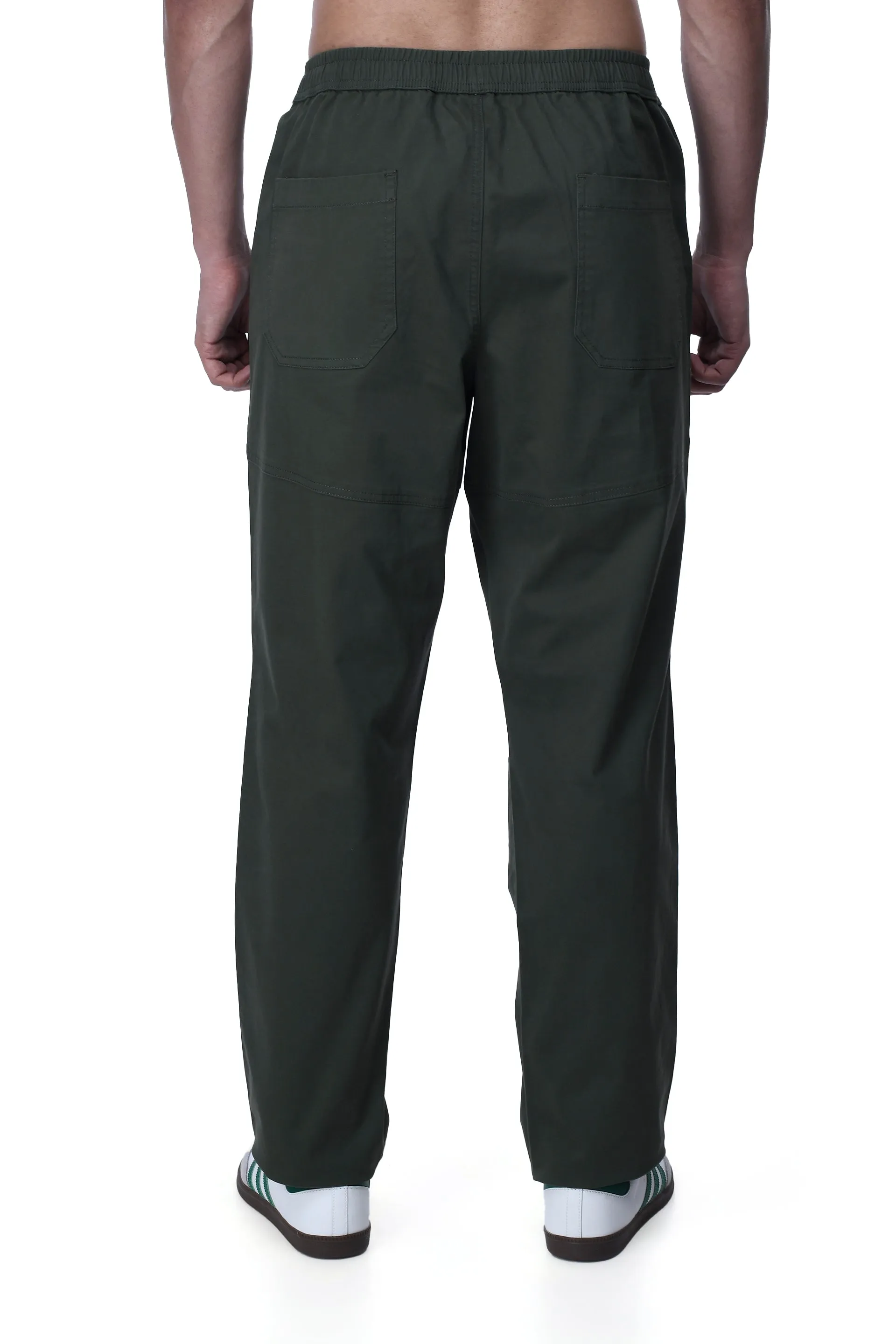 SOFT COTTON RELAXED FLEXIWAIST PANTS IN GREEN