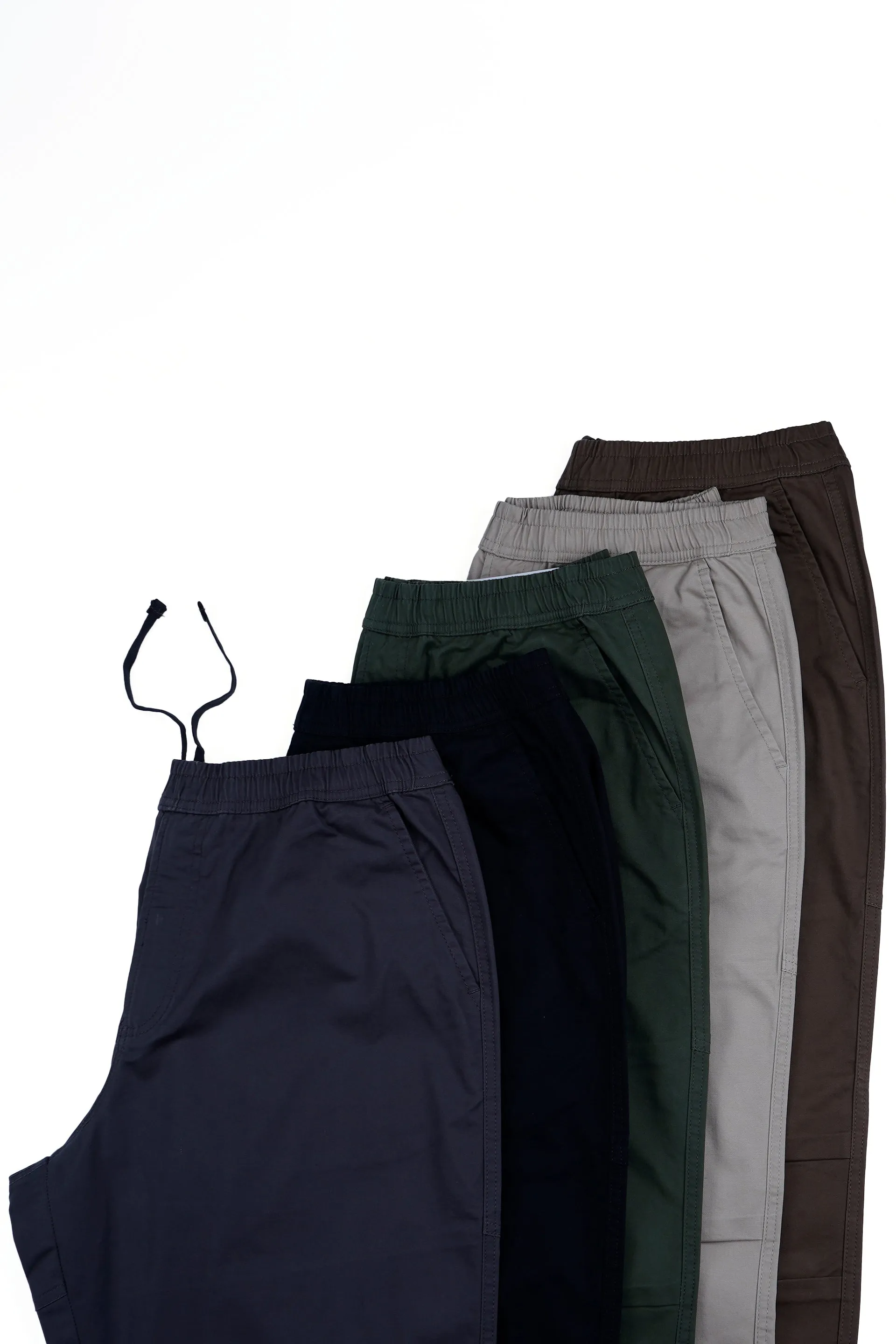 SOFT COTTON RELAXED FLEXIWAIST PANTS IN GREY