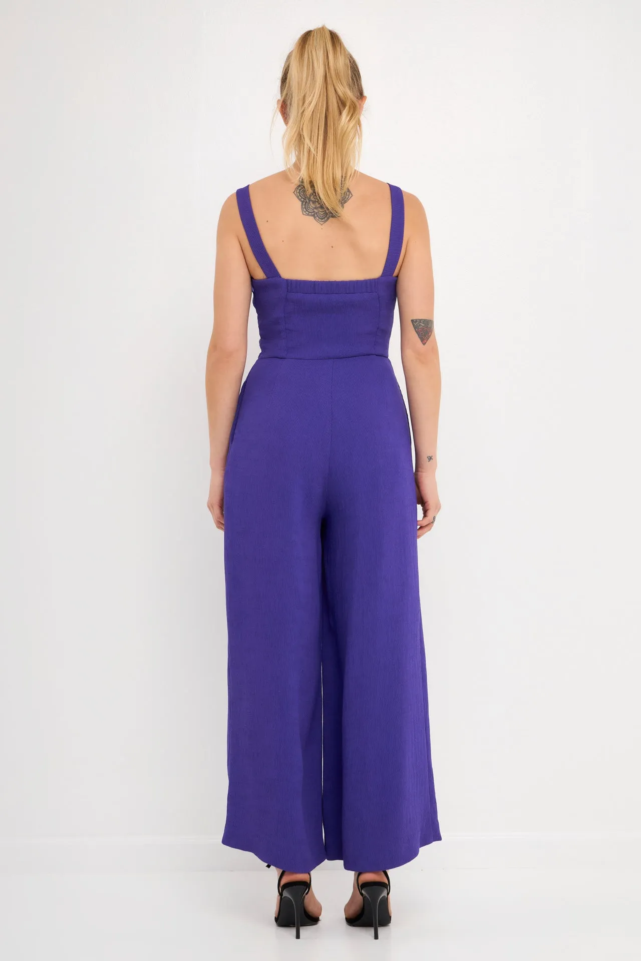 Soft Touch Plisse Twist Jumpsuit