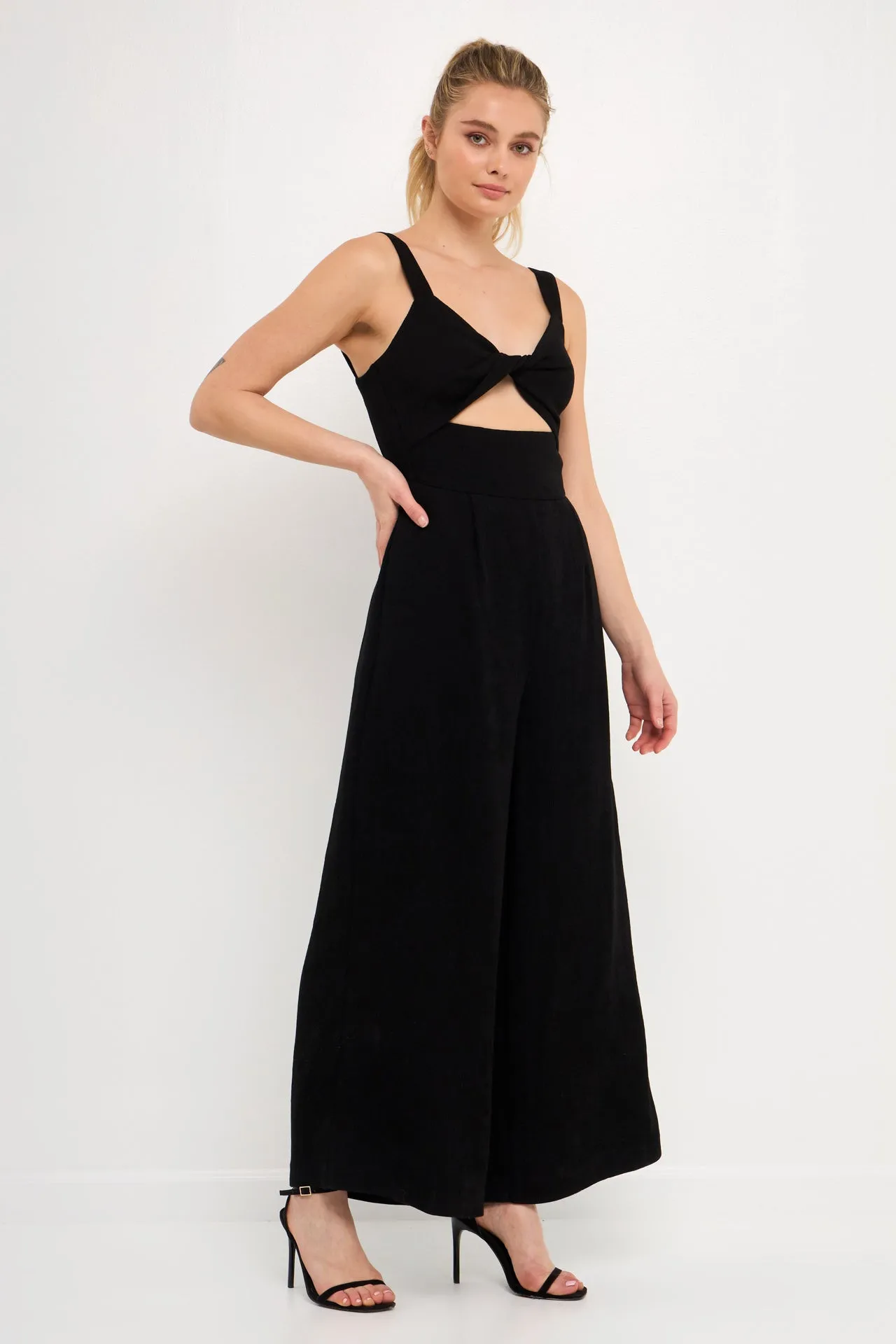 Soft Touch Plisse Twist Jumpsuit