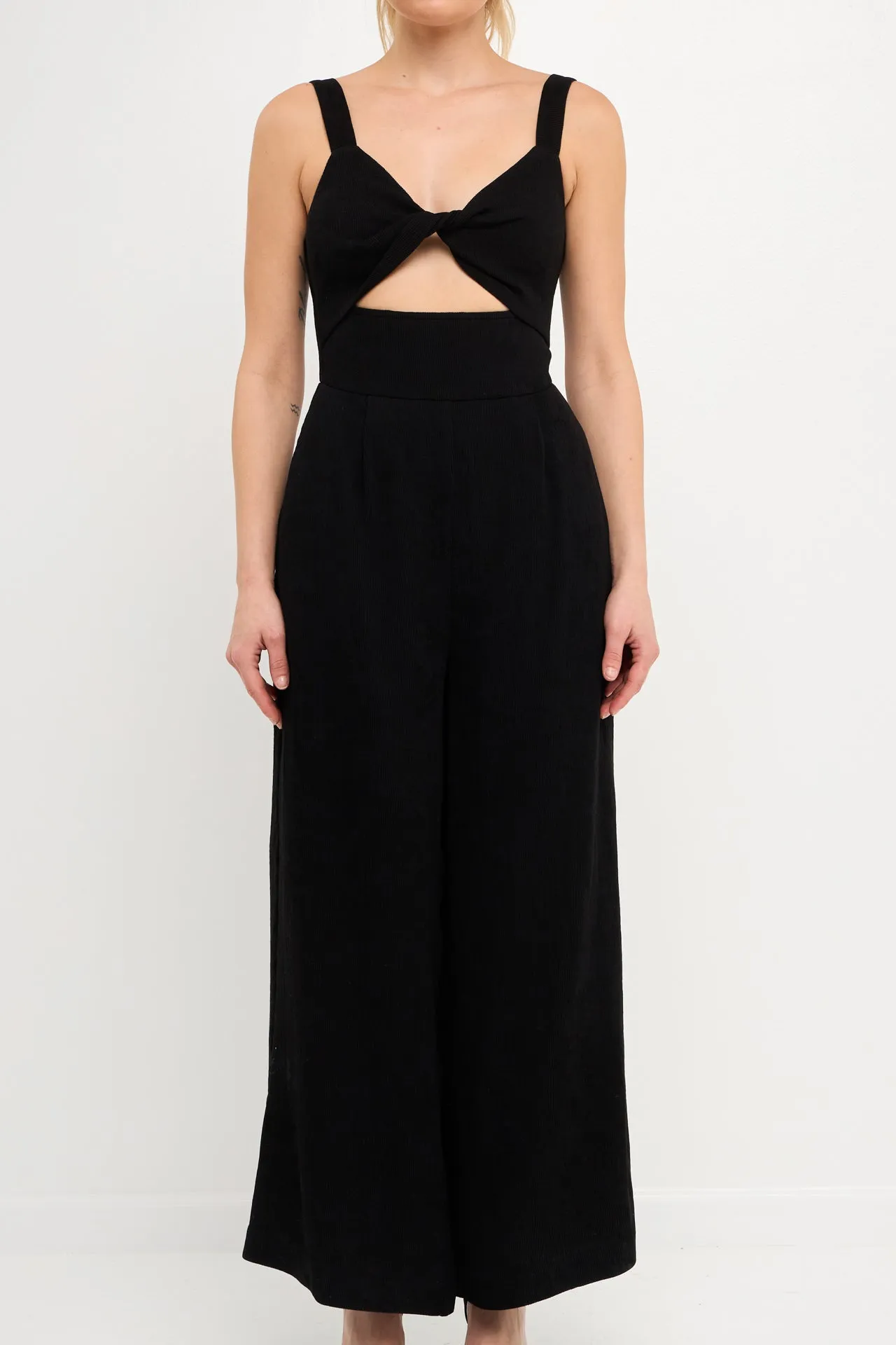 Soft Touch Plisse Twist Jumpsuit