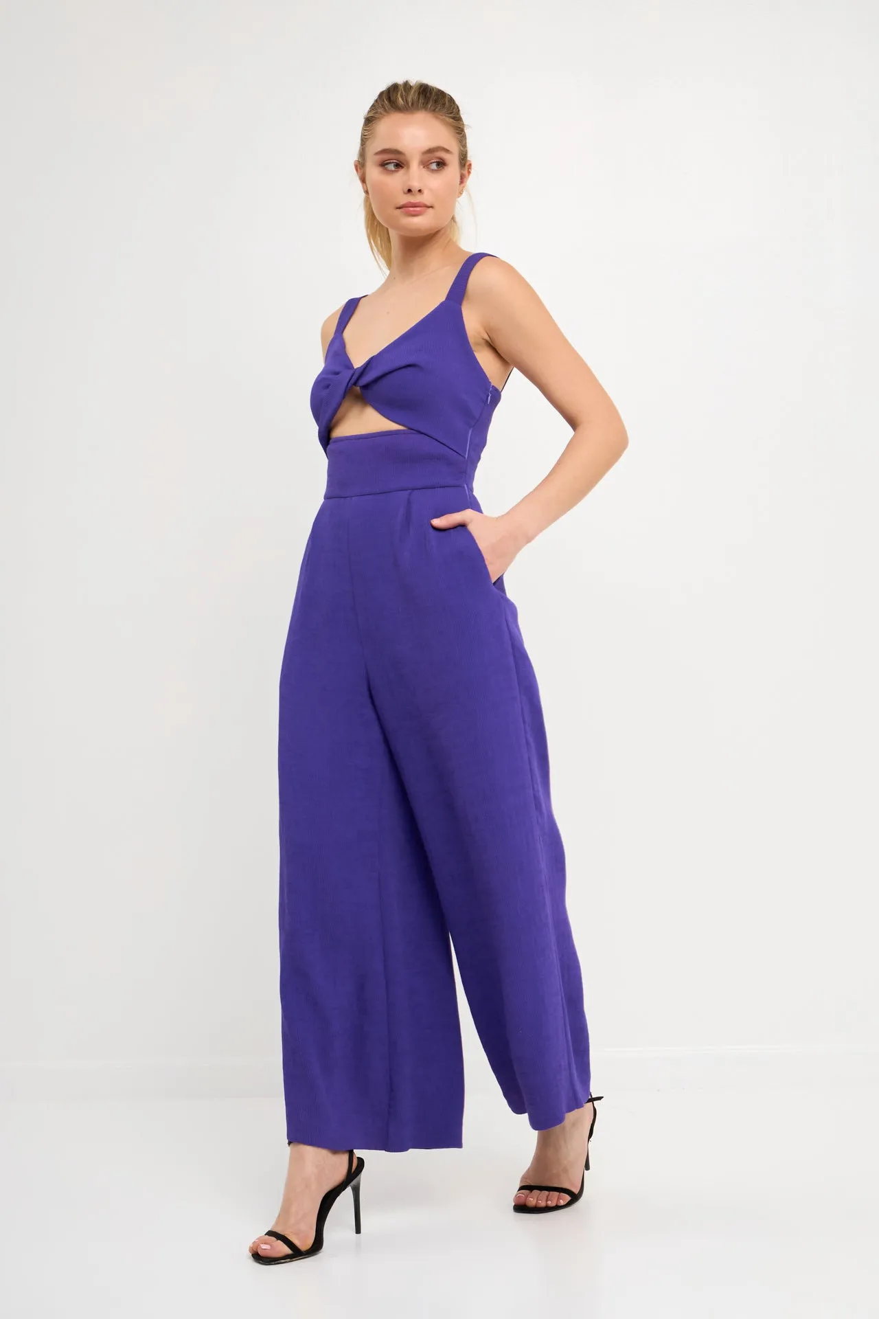 Soft Touch Plisse Twist Jumpsuit