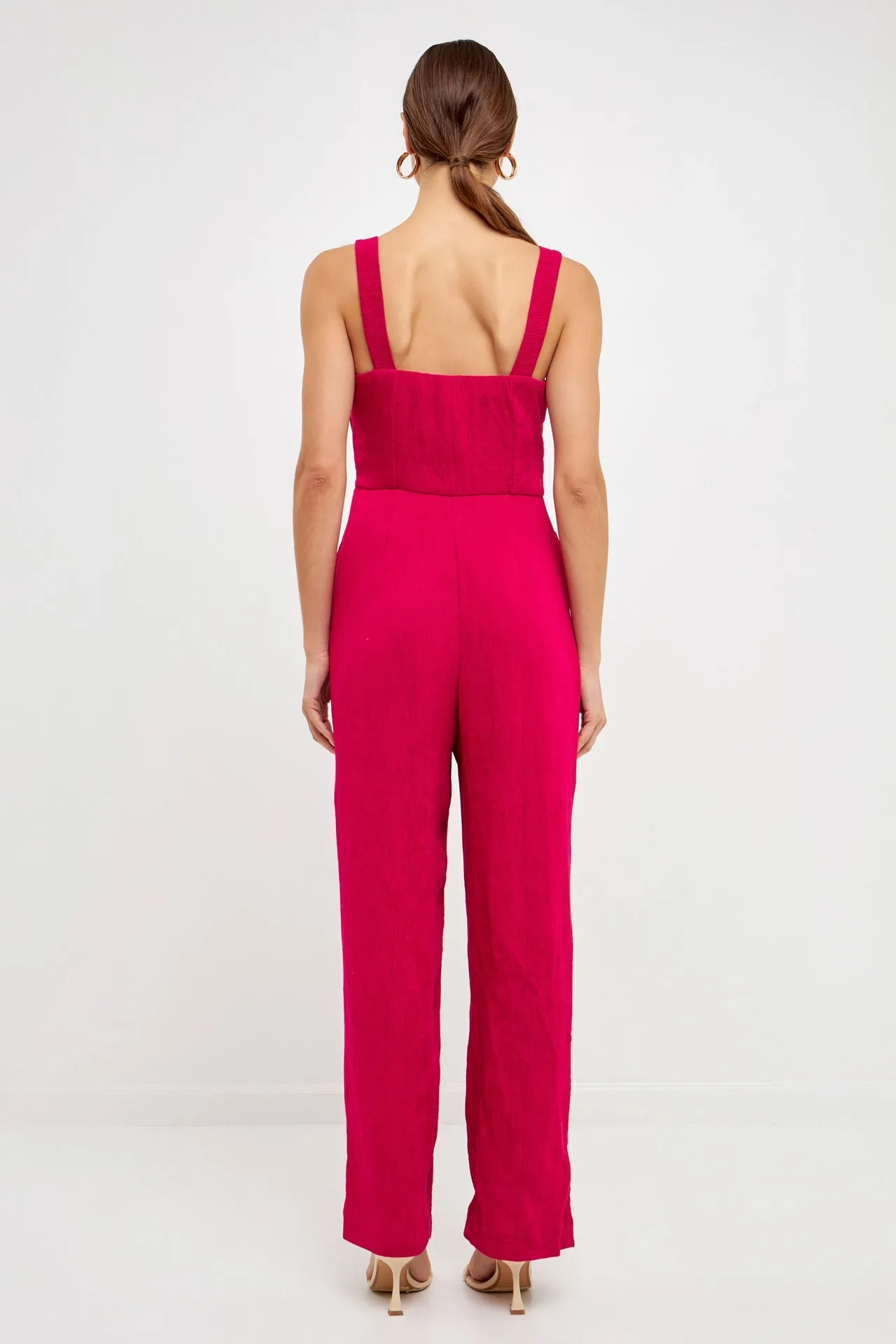 Soft Touch Plisse Twist Jumpsuit