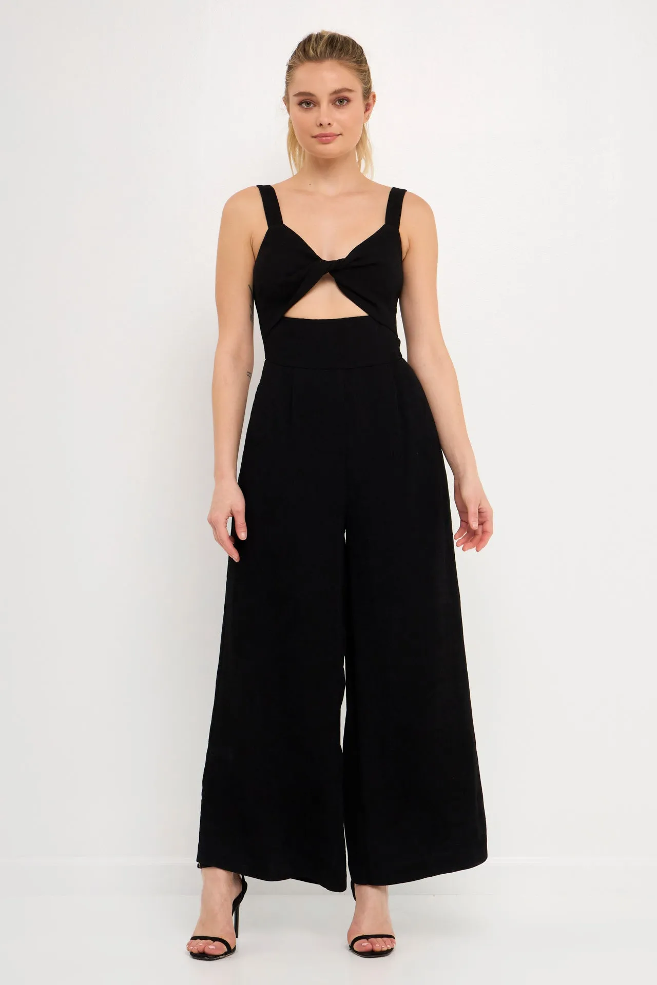 Soft Touch Plisse Twist Jumpsuit