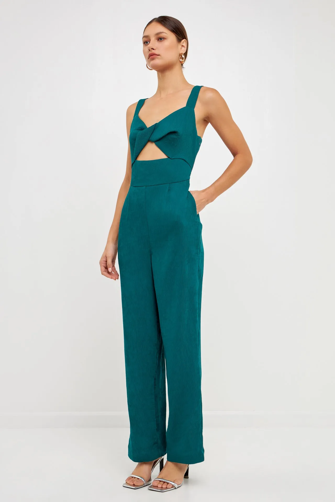 Soft Touch Plisse Twist Jumpsuit