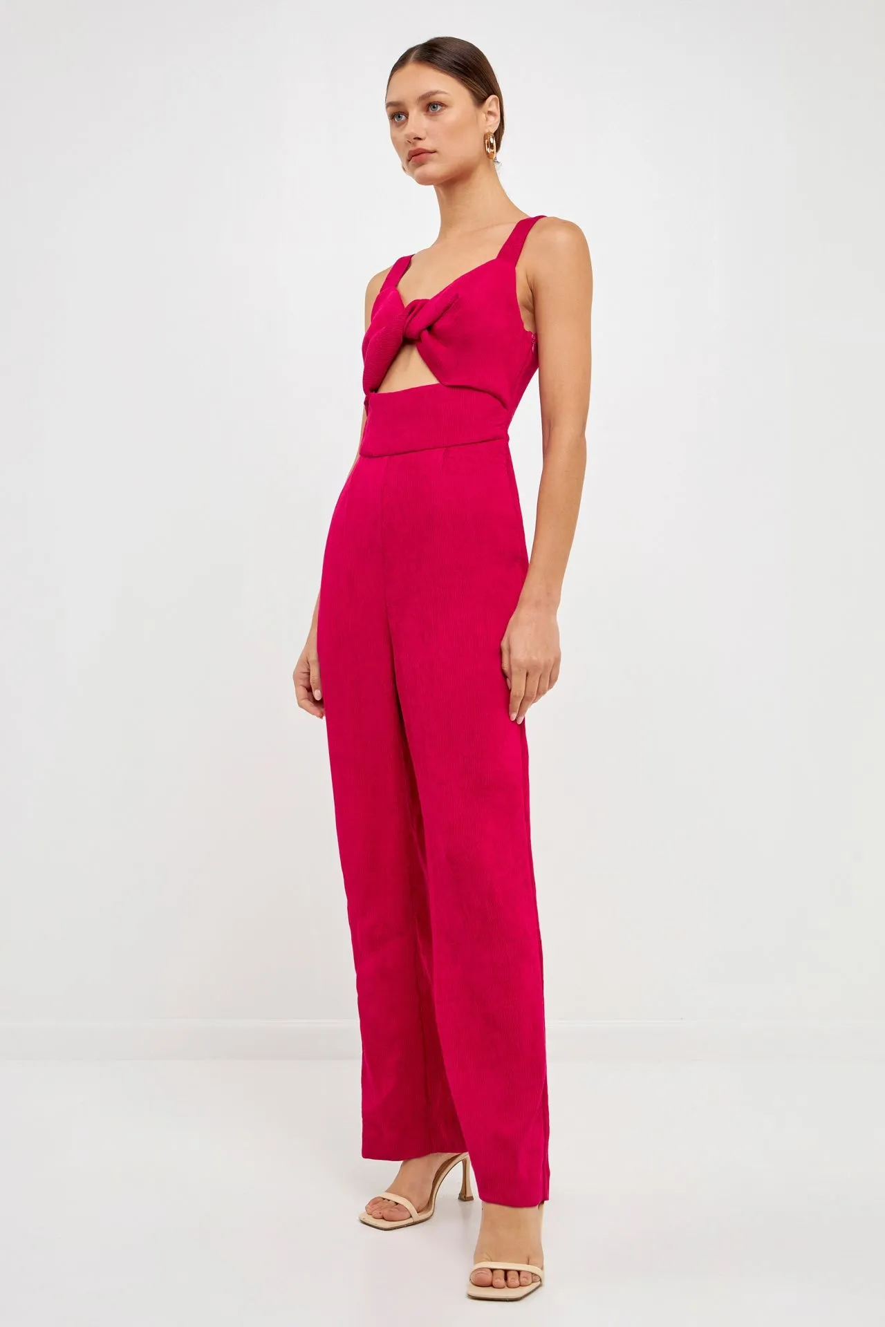 Soft Touch Plisse Twist Jumpsuit