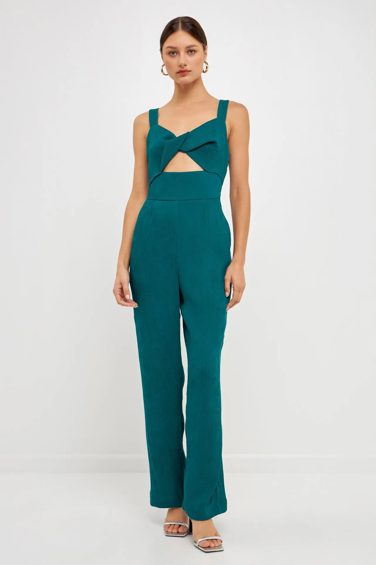 Soft Touch Plisse Twist Jumpsuit