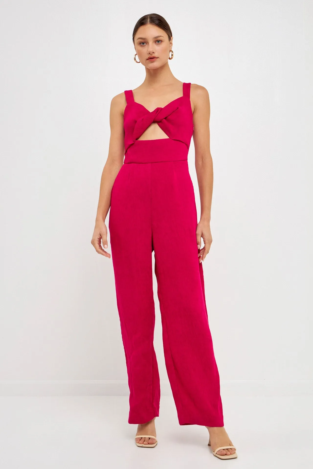 Soft Touch Plisse Twist Jumpsuit