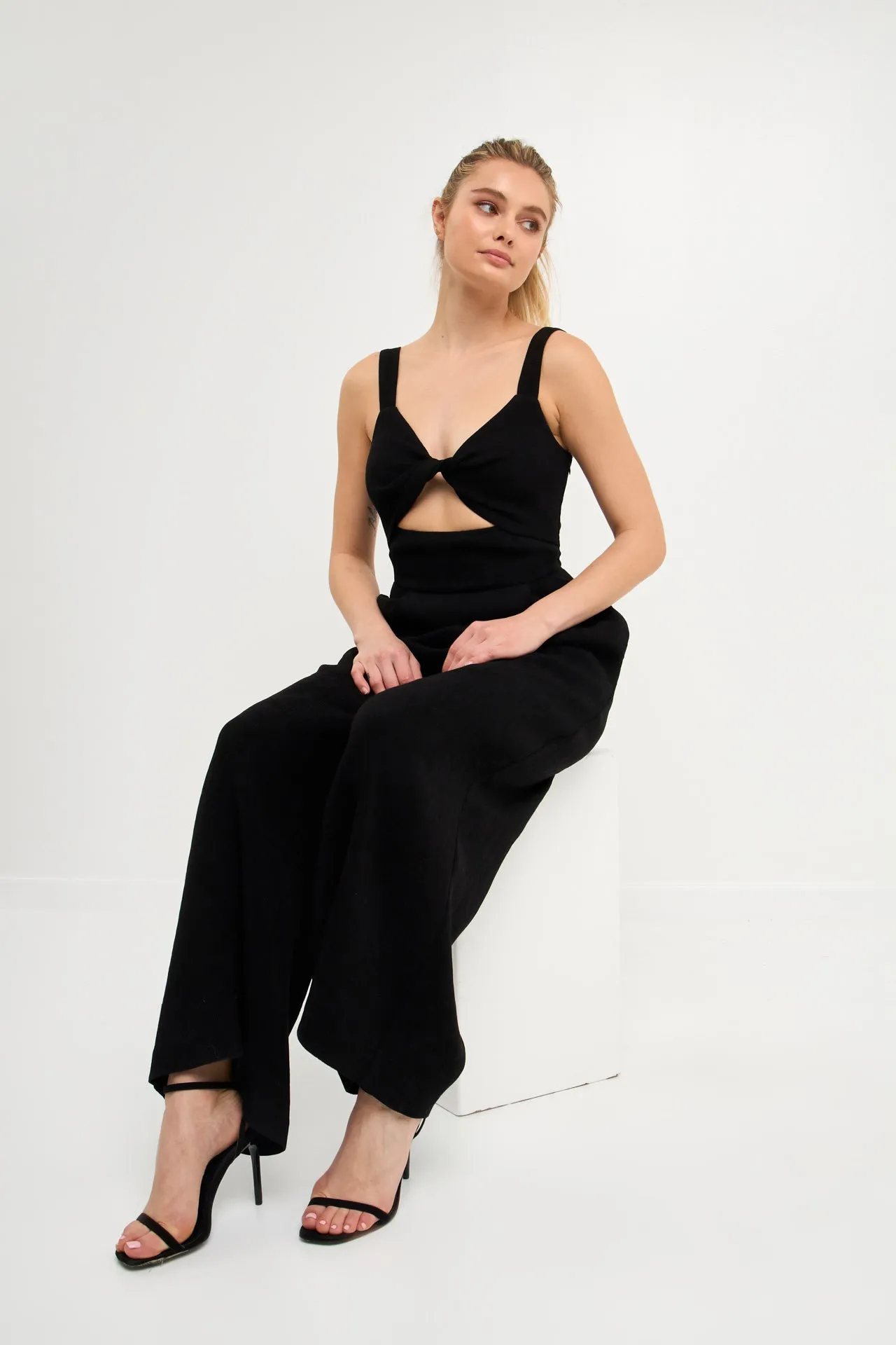 Soft Touch Plisse Twist Jumpsuit